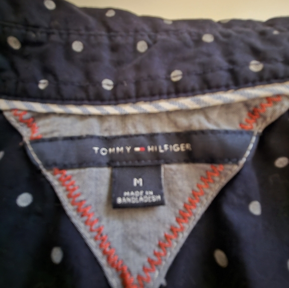 Tommy Hilfiger Dark Blue Shirt with White Dots - Picture 3 of 4